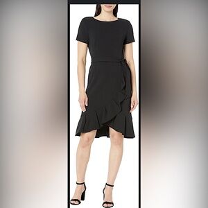 NWT Calvin.Klein Elegant Black Wrap Dress Sz 10